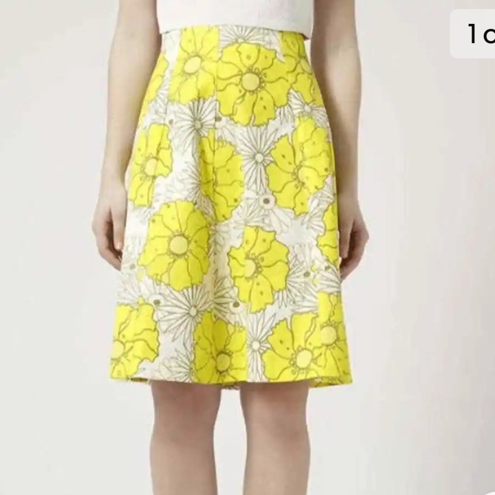 Top shop sun rise midi floral print skirt size 6